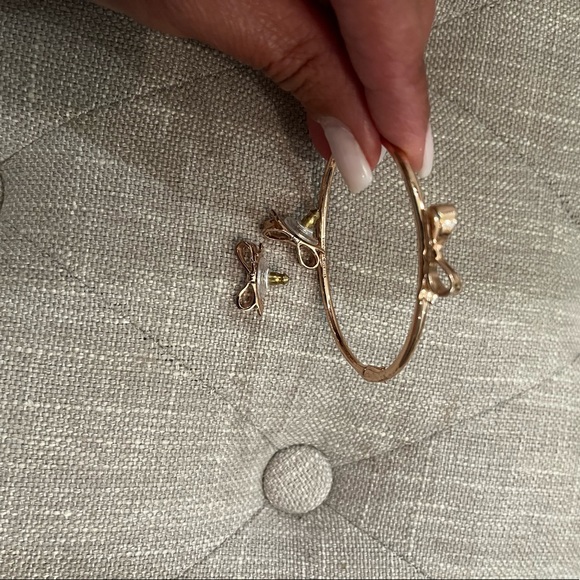 Kate spade rose gold bow earrings and bangle - Picture 4 of 4